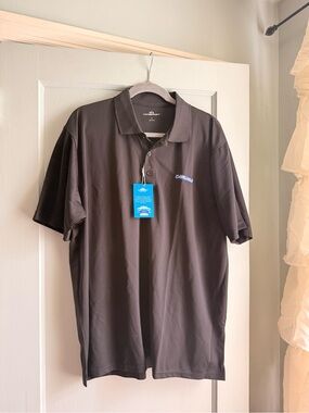 Men’s Vansport Black Polo, Carlisle Logo